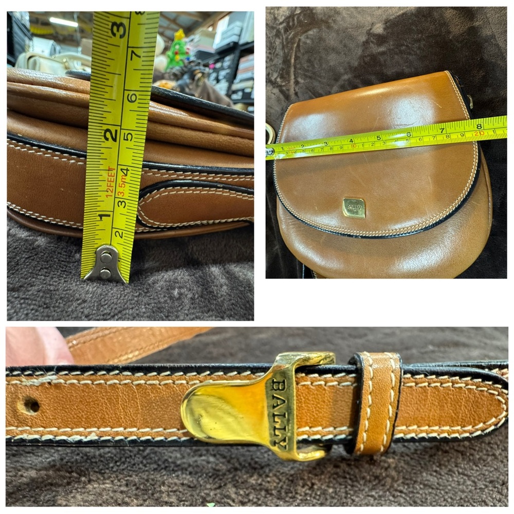 Vintage Bally Brown Solid Leather Women's Crossbody bag - Picture 12 of 13